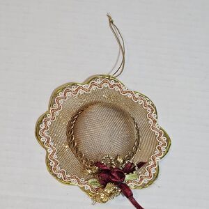 VTG Kurt Adler Wire Mesh Ladies Hat Christmas Ornament, 4"